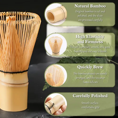 Miniatura 2 de Juego de 6 batidores de matcha, kit de herramientas de fabricación de matcha ceremonial japonés para batidor de bambú, cuchara de matcha, cuchara