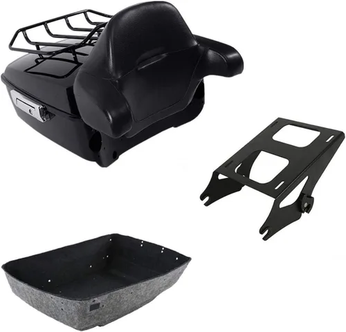 Miniatura 14 de TCMT Caja de maletero para motocicleta King con respaldo y portaequipajes, conjunto de luz trasera, para Harley Davidson 2014-2025 Touring CVO Road