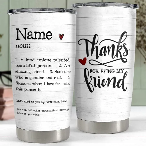 Miniatura 5 de SANDJEST Taza personalizada para mejor amiga Definición de mejor amiga Tazas de 20oz 30oz con tapa, regalo para mujeres, niñas, mejores amigas
