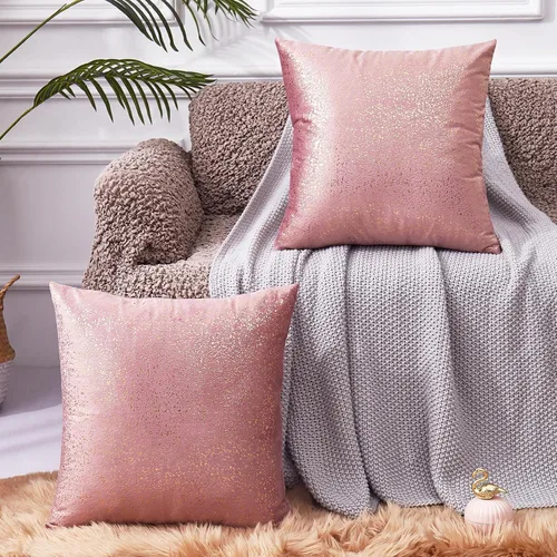 Miniatura 13 de EUCIOR Fundas de almohada plateadas, fundas de cojín blancas de terciopelo, fundas de almohada decorativas cuadradas de 22 x 22 pulgadas para Plata