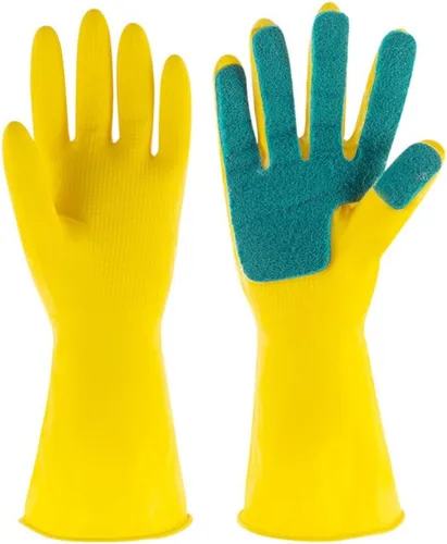 Miniatura 3 de ULTECHNOVO 1 par de guantes para limpiar guantes de látex guantes de limpieza para el hogar Guantelete Ar Handguard fregado almohadilla