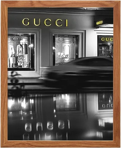 Póster de Arte de Pared Gucci Decoraciones ENMARCADO - 8x10 Decoración de Pared de Diseñador Glamoroso - Decoración de Pared de Diseño de Moda de