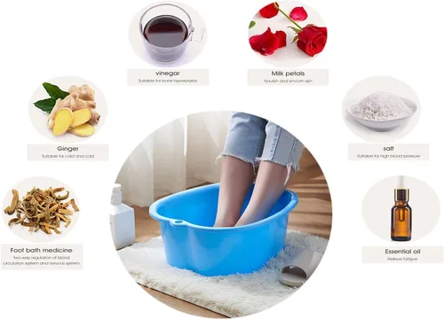 Miniatura 6 de Cuenca de baño de remojo de pies: lavabo de plástico para pies para remojar los pies - bañera de remojo de pies con puntos de masaje - Cubo