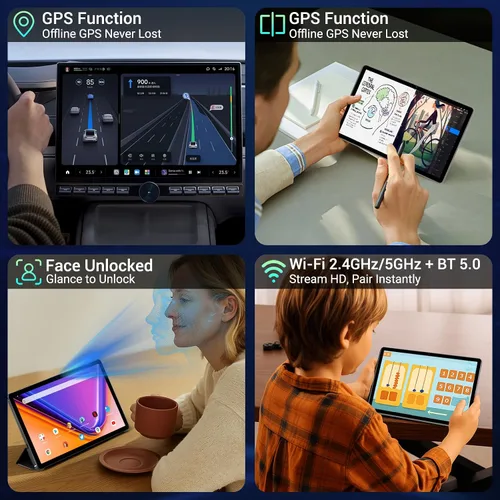 Miniatura 8 de Tablet Android 16 de 11 pulgadas con Gemini AI, tabletas de pantalla FHD de 2K, 36 GB de RAM 256 GB ROM, Octa-Core T615, 2 en 1 con teclado, 8000