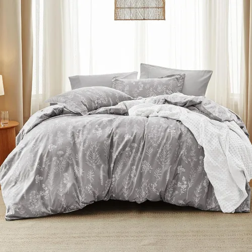 Miniatura 42 de Bedsure - Juego de edredón tamaño King, juego de ropa de cama verde salvia, 3 piezas de ropa de cama floral bonita, 1 edredón reversible suave