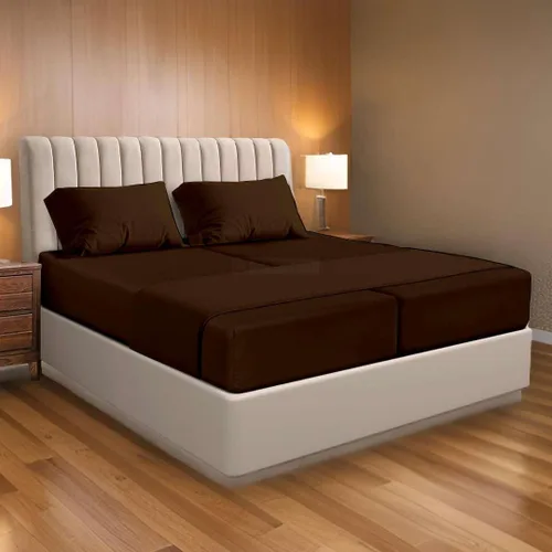 Miniatura 20 de Ready To Rest Juego de sábanas divididas 100% de algodón egipcio tamaño California King para cama ajustable de 5 piezas, se adapta a colchones