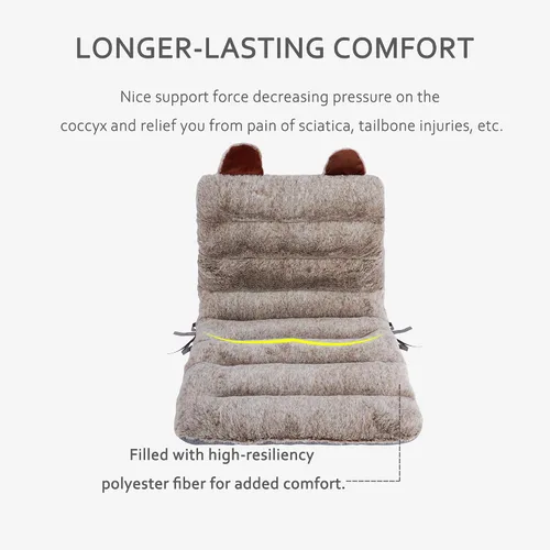 Miniatura 4 de ELFJOY Cojín para Silla de Oficina 85cm Cojín para Silla de Escritorio Cojín de Asiento con Soporte Lumbar Cojín de Reposo con Banda de Fijación