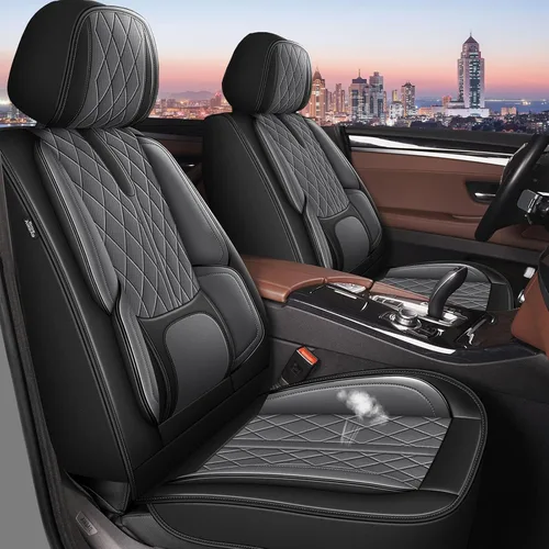Miniatura 13 de YORKNEIC Fundas de asiento delantero de automóvil para BMW X1 para 2013-2022: fundas de asiento delantero de automóvil de cuero transpirable