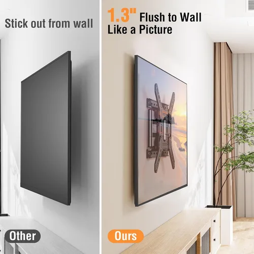 Miniatura 2 de ELIVED Soporte de pared para TV ultra delgado para la mayoría de televisores de 26 a 60 pulgadas, soporte de TV de perfil bajo, soporte de pared