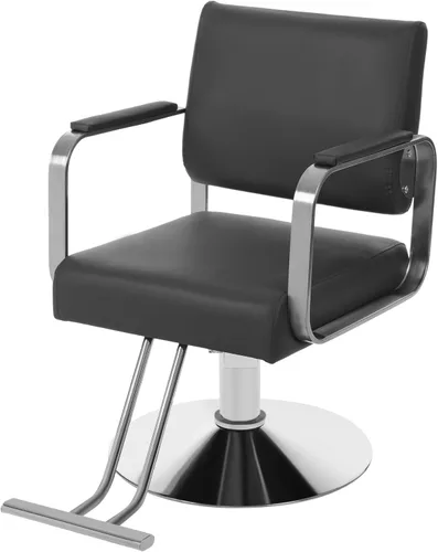 Miniatura 11 de Silla de salón para estilista, silla de peluquería hidráulica con giro de 360°, silla de estilo ajustable en altura para peluquería, salón de Negro