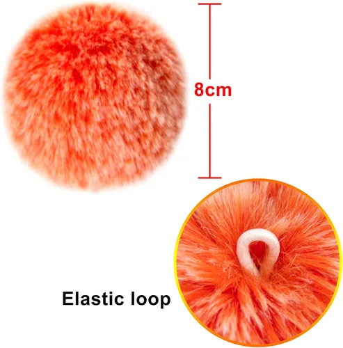 Miniatura 3 de BQTQ 36 Piezas Pompones de Piel Sintética de Conejo con Lazo Elástico DIY Pompón Esponjoso para Sombreros Gorros Zapatos Bufandas Guantes Bolsas