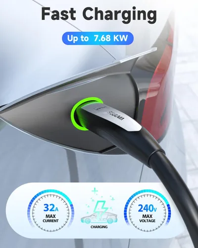 Miniatura 2 de SEGUMA Cable de extensión de cargador EV para Tesla, cable de extensión NACS para cargador NACS de nivel 1 y 2, conector de pared Tesla, cable