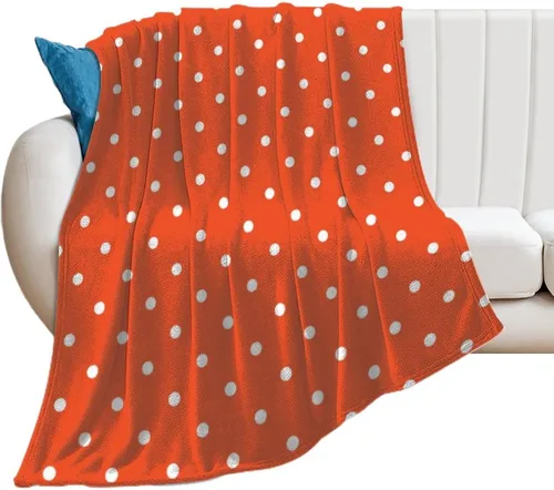 Miniatura 17 de Manta de felpa de lunares blanco aguamarina, suave y acogedora, manta de franela para todas las estaciones, para sofá, cama, 40 x 50 pulgadas