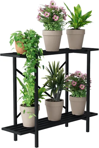 Miniatura 10 de Zhongma Soporte de metal para plantas de un nivel (45.67 pulgadas de largo x 8.66 pulgadas de ancho x 7.9 pulgadas de alto) soporte para plantas