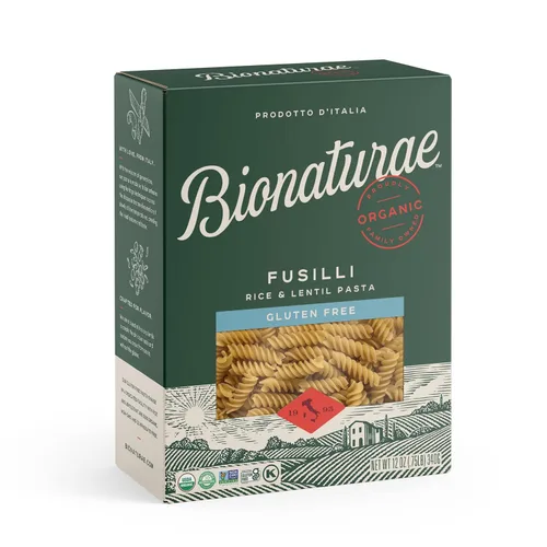 Miniatura 12 de Bionaturae Fusilli Pasta Fideos - Pasta orgánica sin gluten, pasta de arroz y lentejas, certificado Kosher, alta proteína, sin OMG, pasta Fusilli
