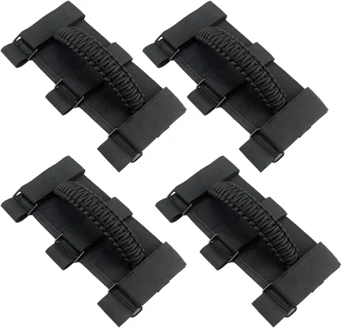 Miniatura 9 de Asas de agarre para Jeep (verde militar), asas de agarre para Jeep Wrangler TJ YJ JK JL Gladiator JT 1987-2023, 2 x asas de agarre para barra