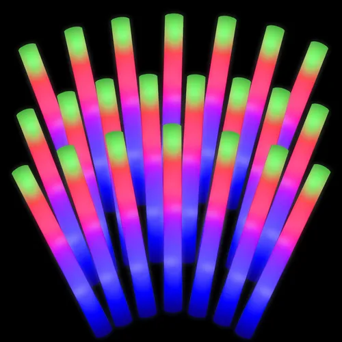 Miniatura 9 de LifBetter 45 piezas de palos de brillo a granel - Palos de espuma LED que brillan en la oscuridad con 3 modos de brillo, palos de espuma LED