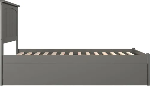 Miniatura 9 de AFI Nantucket - Cama de plataforma tamaño King con estribo y cama nido individual XL en color gris