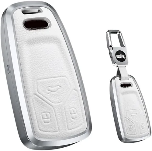 Miniatura 9 de Compatible con Audi Q3 Q8 Q7 Q5 A3 A4 A5 A6 A7 TT TTS S4 S5 RS4 RS5 Funda de cuero de metal para llavero inteligente