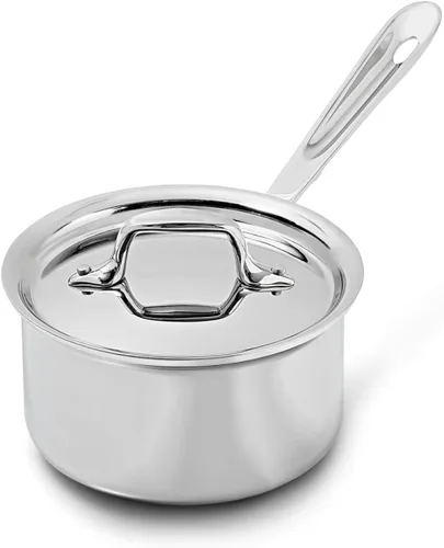 Miniatura 13 de All-Clad D3 - Cacerola de acero inoxidable de 3 capas con tapa, 3 cuartos, inducción, apta para horno y asador 600F, multiusos, compatible con todas