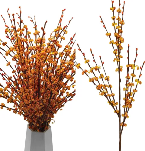 Miniatura 21 de Wootkey 10 Piezas Flores Artificiales de Jazmín de 29.5" de Largo Flores Falsas Ramas Secas para el Día de la Madre Hogar Oficina Bricolaje Arte