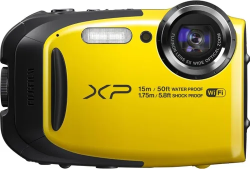 Cámara digital XP80, de la marca Fuji Amarillo