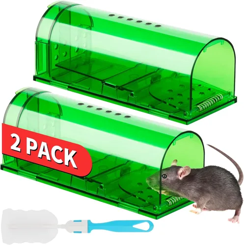 Miniatura 16 de LULUCATCH Trampas humanas para ratones, paquete de 2 trampas para ratones vivos, trampas para ratones de liberación de captura para interiores