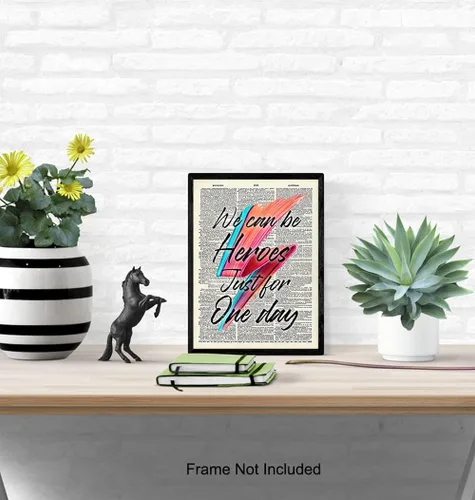 Miniatura 5 de David Bowie Letra Upcycled Dictionary - Póster decorativo de pared de 8 x 10 pulgadas para dormitorio, sala de juegos, cueva de hombre, regalo
