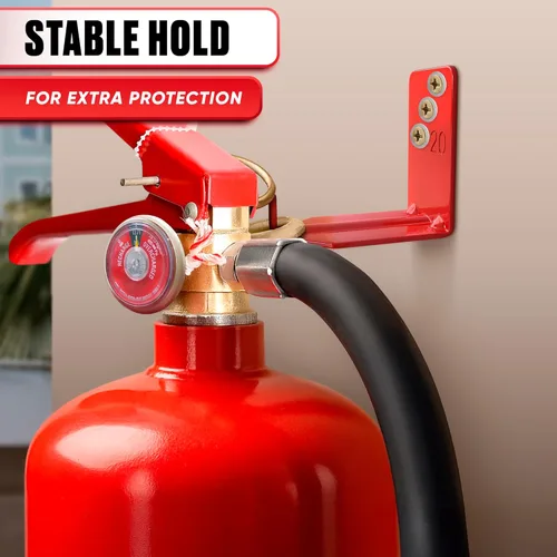 Miniatura 9 de Soporte de pared para extintor de incendios para el hogar, 4 soportes de extintor de incendios ajustables para la casa, tornillos de soporte
