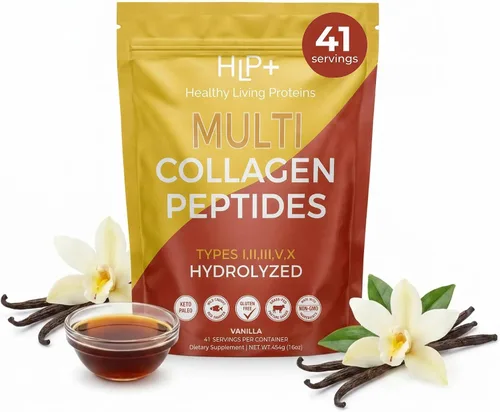 Miniatura 12 de Healthy Living Proteins - Polvo de péptidos multicolágeno hidrolizados tipo I, II, III, V y X, bovino alimentado con pasto, marino capturado