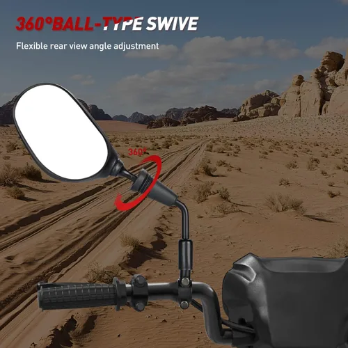 Miniatura 6 de Frokom Espejos para Motocicleta, Espejos ATV con pivote esférico de 360 grados y soporte de manillar de 7/8 pulgadas para moto de nieve, scooter