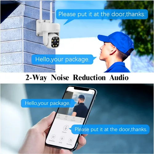 Miniatura 2 de Sistema de cámara de seguridad inalámbrica PT de 5MP con monitor, seguimiento humano AI, WiFi de doble banda 2.4G y 5G, gran angular de 130°, audio