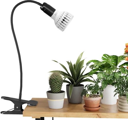 Miniatura 11 de GooingTop Luz de cultivo para plantas de interior, 5000 K, lámpara blanca de cuello de cisne de espectro completo con clip LED rojo y azul