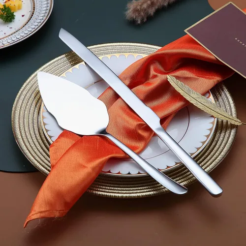 Miniatura 4 de Juego de cuchillo y servidor de pastel de boda, juego de corte de pastel de acero inoxidable para boda, incluye cortador de pasteles y servidor