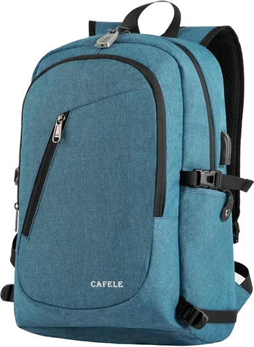Miniatura 10 de CAFELE Mochila de viaje duradera de 17.3 pulgadas, mochila universitaria, bolsillo antirrobo RFID, bolsa para computadora de negocios grande