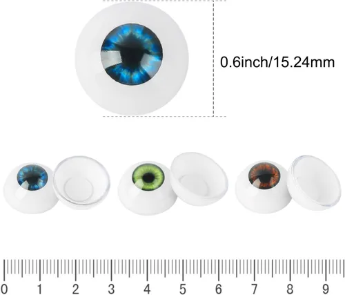 Miniatura 6 de Vollence 6 ojos de seguridad para Amigurumi, ojos redondos de plástico, 3 colores para ganchillo, animales de peluche, oso de peluche, muñeca