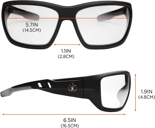 Miniatura 7 de Ergodyne 57000 Skullerz Baldr - Gafas de seguridad, montura negra, lente transparente