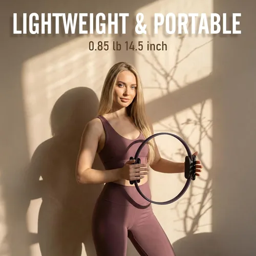 Miniatura 6 de JKSHMYT Pilates Ring Kit for Women, Pilates Equipment – 14.5" Home Magic Circle Workout with Pilates Ball,Resistance Bands,Better me Pilates Oscuro