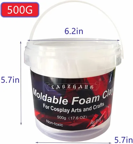 Miniatura 2 de Arcilla de espuma para cosplay de 17.64 oz, espuma ligera para esculpir, arcilla seca al aire para cosplay y disfraces, arcilla de espuma moldeable