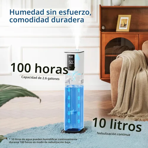 Miniatura 2 de LEVOIT OasisMist 1000S (10L) Humidificador inteligente para casa habitación grande dormitorio, dura 100 horas adecuado para plantas