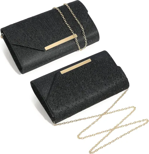 Miniatura 2 de MUDUO Bolso de noche para mujer, con diamantes de imitación con purpurina, para boda, bolso de noche, sobre de cristal, bolso cruzado de hombro