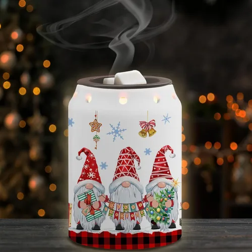 Miniatura 5 de Pinata Decoraciones Navideñas para el Hogar, Calentador de Cera Navideño de Gnomos, Calentador de Cera de Cerámica para Vela de Aceite, Decoración