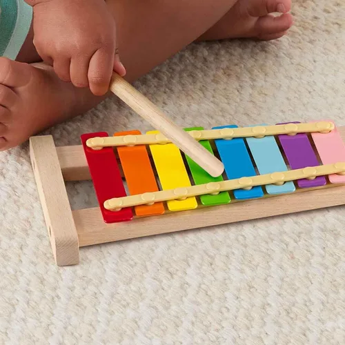 Miniatura 2 de Fisher-Price Xilófono de juguete de madera para niños pequeños, instrumento musical de madera para juegos de desarrollo, niños preescolares a partir