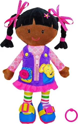 Miniatura 12 de June Garden Dressy Friends Belle de 15.5 pulgadas, muñeca de peluche educativa para niños y niños pequeños de 2 años en adelante, juguete suave