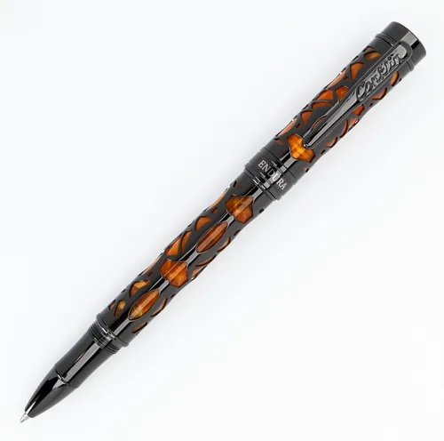 Miniatura 9 de Conklin Conklin Pen Company - Bolígrafo de punta redonda Endura Deco Crest en naranja con detalles de oro rosa, instrumento de escritura recargable