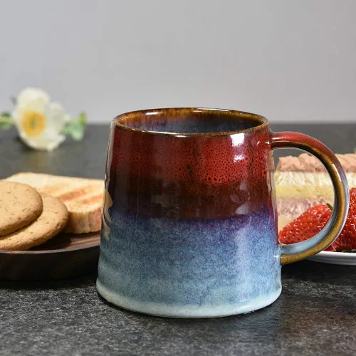 Miniatura 4 de Taza de café grande de cerámica, taza de té para oficina y hogar, tazas de café de cerámica hechas a mano, 16.5 onzas, aptas para lavavajillas