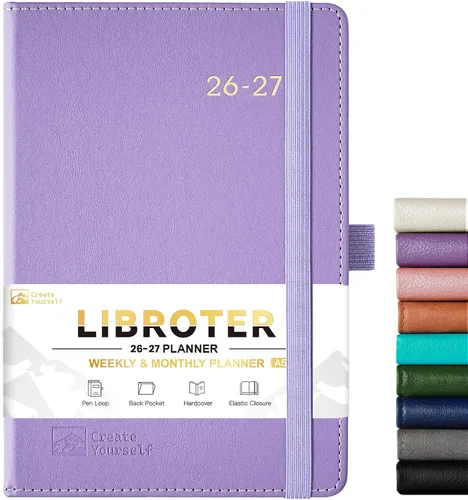 Miniatura 10 de Agenda 2026 - Planificador 2026, Planificador Semanal y Mensual 2026, Ene.2026 - Dic.2026, 5.7'' x 8.4'', Papel Grueso, Cubierta de Cuero