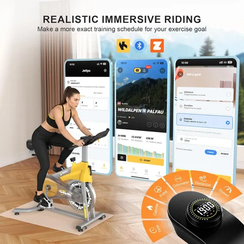 Miniatura 4 de Exercise Bikes for Home,Spin Bike with Adjustable Magnetic,Brake Pad Resistance Silent Belt Drive,350lbs/300lbs Weight Capacity &Upgraded Version