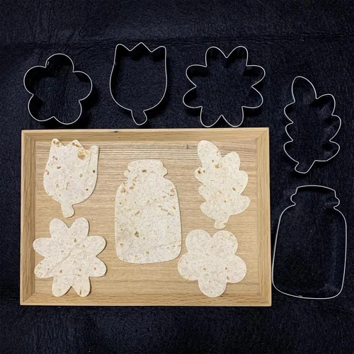 Miniatura 5 de LUBTOSMN Flower and Mason Jar - Juego de 5 cortadores de galletas con diseño de margaritas, tulipanes, hojas de roble y tarro Mason