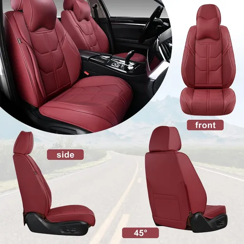 Miniatura 9 de BWTJF Fundas de asiento de automóvil gris, juego completo, fundas universales delanteras y traseras para automóviles, protectores impermeables